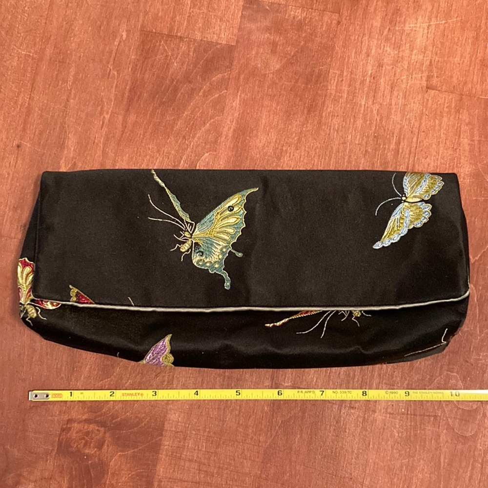 Custom Silk Butterfly Clutch with Sage Lining